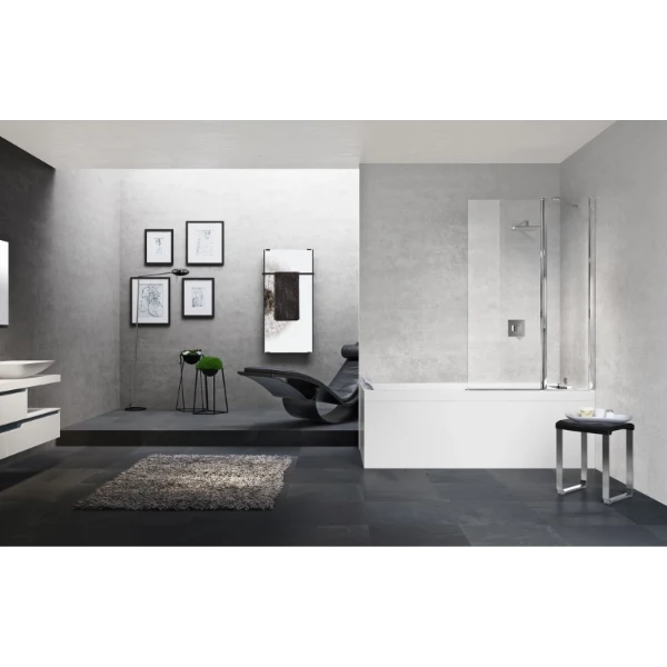 Y23V100-1K NOVELLINI young 2 3 2-delig spatscherm v/bad helder glas chroom