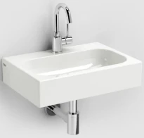 Clou Mini Match Me lavabo à poser/mural 450 x 320 x 100 mm - blanc - marbre minéral - sans trou de robinet - sans trop-plein