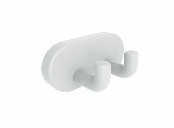 Normbau Nylon Care Dubbele mantelhaak, NY.DH 53 Antibac, 28 x 58 mm, Wit 019
