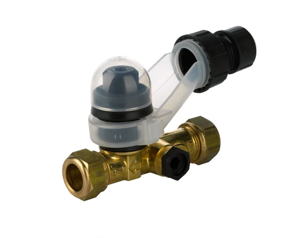 VSH bicône Eau groupe de sécurité pour boiler 15 x 15 mm - avec entonnoir - universel hortizontaal/verticale