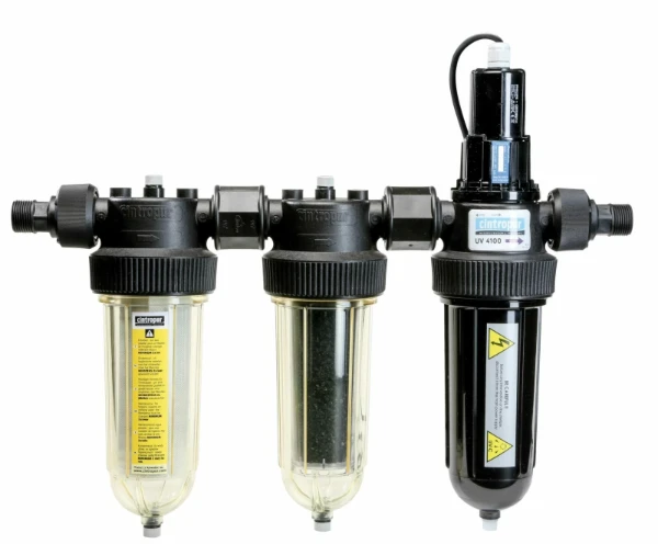 Cintropur UV-TRIO UV-sterlisator met waterfilter trio 3/4 x 4/4 - 25 micron - debiet 2600 l/u - UV-lamp 40 W