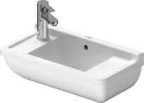 Duravit Starck 3 lave-mains 500 x 260 mm - blanc - sans trou de robinet - avec trop-plein
