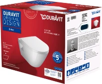 Duravit D-Neo cuvette suspendue Rimless PACK (cuvette suspendue + abattant avec softclose) sans bride - blanc - L360xP540 mm