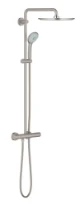 Grohe Euphoria System colonne de douche XXL 310 310 montage mural supersteel thermostat, douche de pluie et douchette