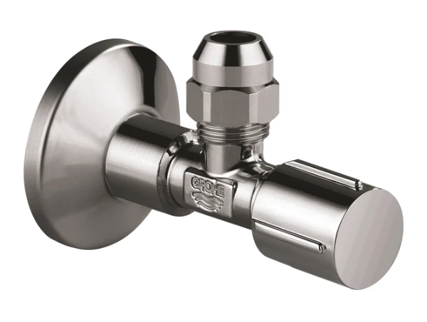 Grohe robinet d'arrêt 1/2" x 3/8" avec poignée en métal et rosace en métal, Hard Graphite