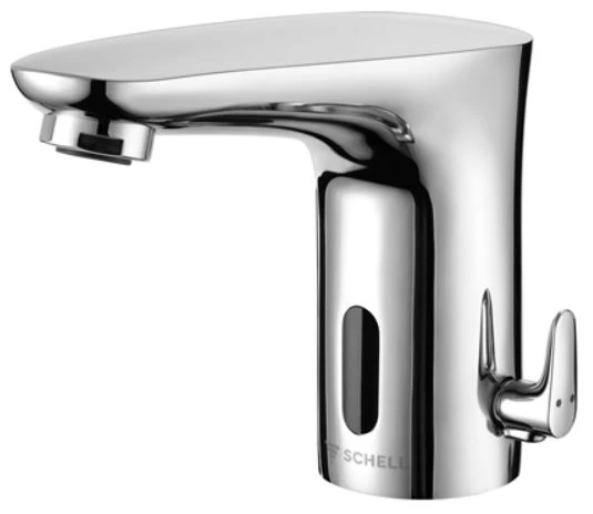 SCHELL MODUS E Elektro. wastafelkr. MODUS E HD-M mengwater, batterijvoeding, chroom