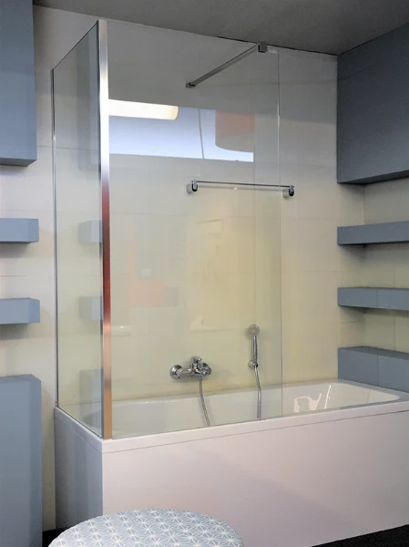 Aquaconcept Bath Concept Fix 121 1-delige badwand vast breedte 900 mm blinkend transparant glasbewerking: geen