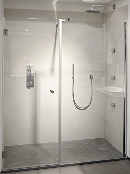Aquaconcept Inox Concept 104 tot 1800 mm rechts blinkend transparant glasbewerking: geen