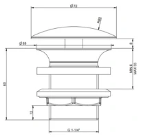 Gessi Technical Accessories Bonde pour lavabo sans trop plein, vidage libre. chromé
