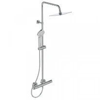 Ideal Standard CeraTherm T100 système de douche avec CeraTherm T100, IdealRain Evo Diamond douchette 110 mm avec 3 fonctions, douche de tête 200x200mm et IdealFlex 1750 mm chromé