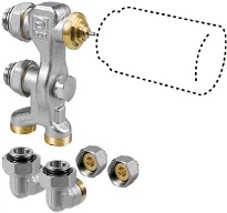 Jaga set 11 low H2O Pro 2 tubes mur avec bouton thermostatique AC - raccordement 16/2 mm