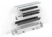 Jaga Freedom convecteur indépendant H200xT19xB1810 - 3937 Watt (EN442 75/65/20) - 133 Ral 9016 Blanc signalisation (soft touch) - grille Alu naturel