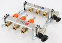 Begetube Kit collecteur inox pour chauffage par le sol avec débitmètres, pièce de finition et purgeur 4/4 - 3 x EK3/4
