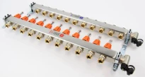 Begetube UFH inox collecteur set pour chauffage par le sol avec réglage, set de finition et purgeur 4/4 - 13 x EK3/4
