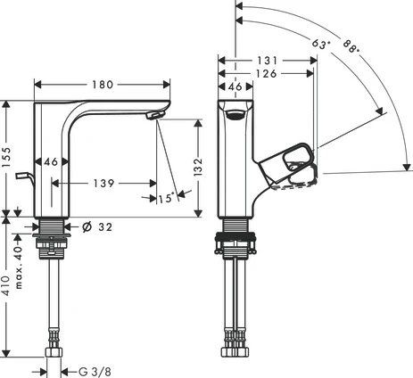 MELANGEUR DE LAVABO AXOR URQUILA chromé