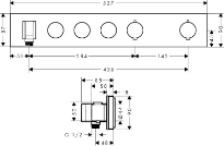 Axor ShowerControl set de finition optique or brossé