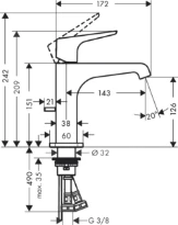 Axor Citterio E mitigeur lavabo avec vidange chromé sailli 143mm, comfortzone 125