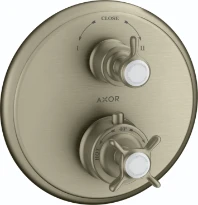 SET DE FINITION AXOR MONTREUX nickel brossé pour thermostat avec robinet d'arr?t et inverseur