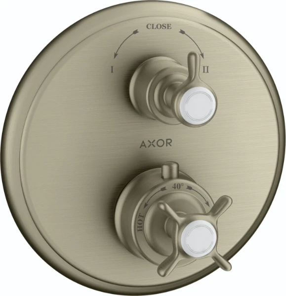 SET DE FINITION AXOR MONTREUX nickel brossé pour thermostat avec robinet d'arr?t et inverseur