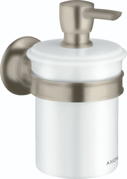 DISTRIBUTEUR SAVON AXOR MONTREUX nickel brossé avec support