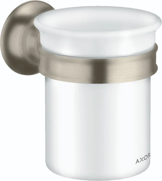 BEKER AXOR MONTREUX geborsteld nikkel met bekerhouder