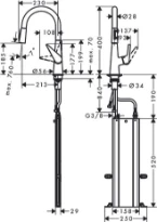 HANSGROHE M5116 - H200 ST - Mitigeur 200 avec douchette extractible en sBox - SO