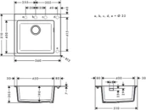 Hansgrohe C510-F450 -évier 450-graphite noir