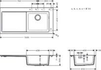 HANSGROHE S514 - F450 - Evier 450 avec égouttoir - noir graphite