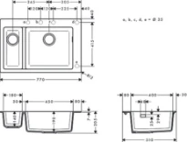 Hansgrohe S510 S510-F635-évier 180 x 450-gris pierre