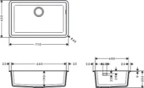 HANSGROHE S510 - U660 - Evier 660 sous-enc. - noir graphite