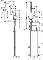 HANSGROHE M5117-H220 Mitigeur Select 220 avec douchette extractible 2jet et sBox ST