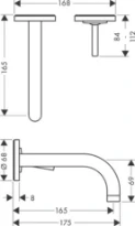 Axor Uno 2 mitigeur lavabo encastré nickel brossé