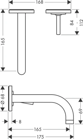 Axor Uno 2 mitigeur lavabo encastré nickel brossé