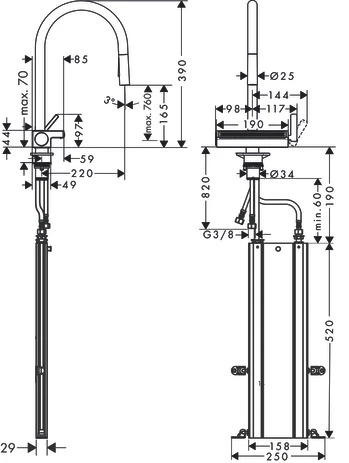 HANSGROHE Aquno Select M81 170 D extr.3j sBox