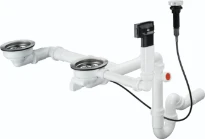 HANSGROHE D17 - 11 - Sifon et vidage aut. pr évier double (granite)