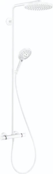 Hansgrohe Talis E colonne de douche Select S 240 powderrain blanc mat thermostat,douche de tête,douchette,flexible de douche
