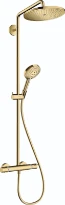 Hansgrohe Croma Sel S280 Showerpipe ECosmopolitan9l D Raindance Polished Gold Optic