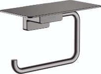 Hansgrohe AddStoris porte-rouleau avec tablette noir chromé brossé