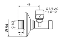 SCHELL Robinet d'équerre, régulable avec commande sécurisée, 1/2", chromé