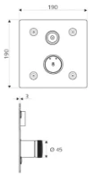 SCHELL Rob. douche à encast. LINUS D-C-M CVD-Electronique, eau mitigée,inoxydable