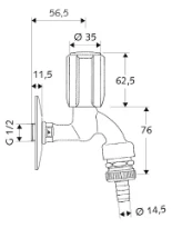 SCHELL Robinet double service SECUR verrouillable, RV, RB, 1/2", chromé