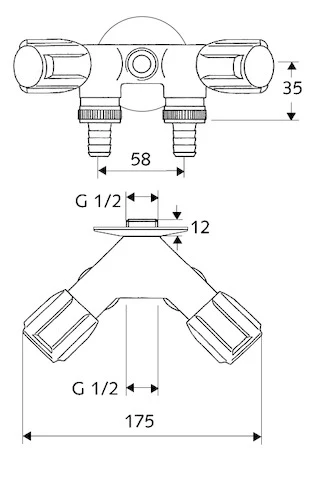 SCHELL COMFORT Aansluitkraan COMFORT RV, 1/2" V, met slangaansluiting, chroom