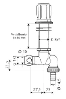 SCHELL Rob.plan de travail COMFORT, RV 1/2"x10mm,pl.de régl.jusqu'à 50mm,chromé