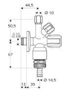 SCHELL Robinet d'équerre combiné COMFORT RV, RB, ASAG, 3/8", chromé