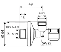 SCHELL Rob.d'équerre COMFORT avec filtre régulable,sans racc. à sertir,1/2",chr.