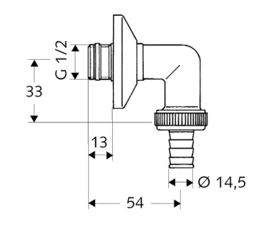 SCHELL Coude de raccordement 1/2", rosace, ASAG, chromé