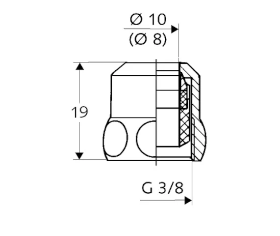 SCHELL Raccord à sertir spécial 3/8" x 8mm, compensation long., chromé
