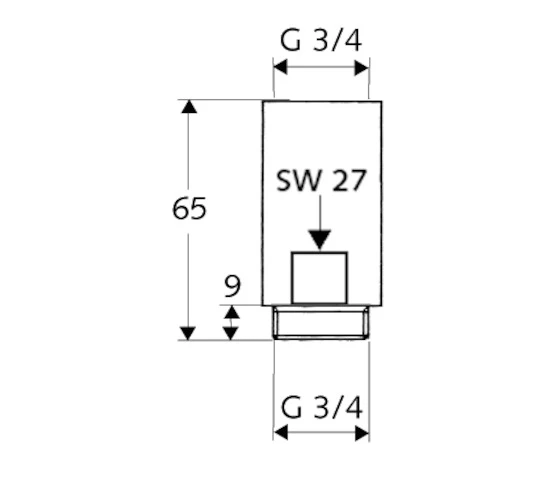 SCHELL Entretoise 3/4", chromé