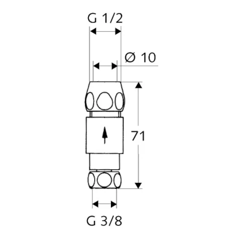 SCHELL Enkelvoudige terugslagklep voor hoekstopkranen, 3/8", chroom