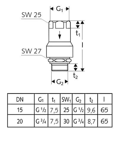 SCHELL Sécurité complète avec RV et RB, 1/2", chromé